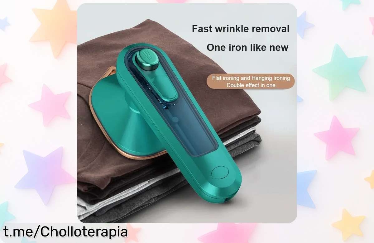 Pequeña máquina de planchar a vapor portátil con precio rebajado para eliminar arrugas al instante y llevar cómodamente donde quieras, un super chollo limitadísimo que se va volando, aprovecha ya antes de que suba otra vez ¡no te quedes sin la tuya!