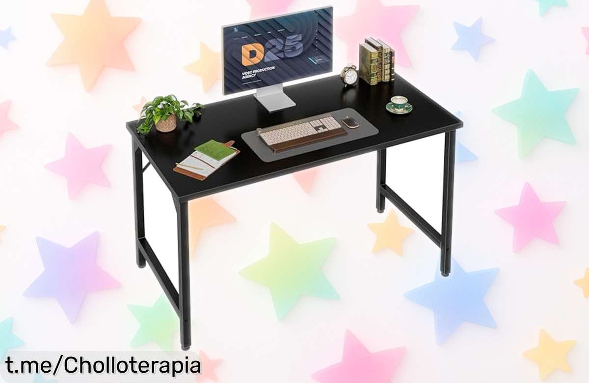 Pequeño escritorio Grandder 100 cm con pies ajustables, súper resistente y diseño moderno ideal para tu espacio; precio rebajado que no se repetirá, ¡montaje rápido y oferta limitada! Corre porque este super chollo vuela.