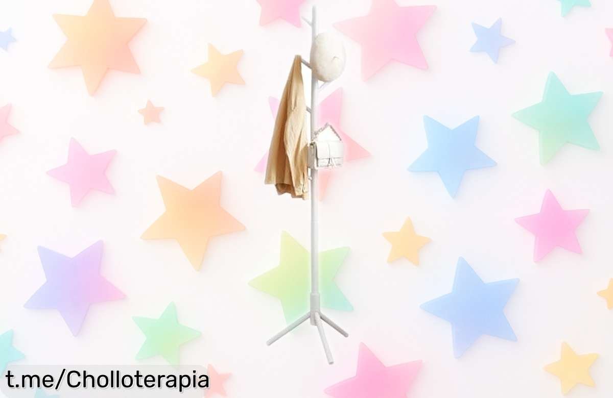 Perchero de madera maciza Vasagle en forma de árbol con 8 ganchos, súper fuerte y regulable, rebajado a un precio loco que desaparece volando ¡no pierdas esta oportunidad ya!