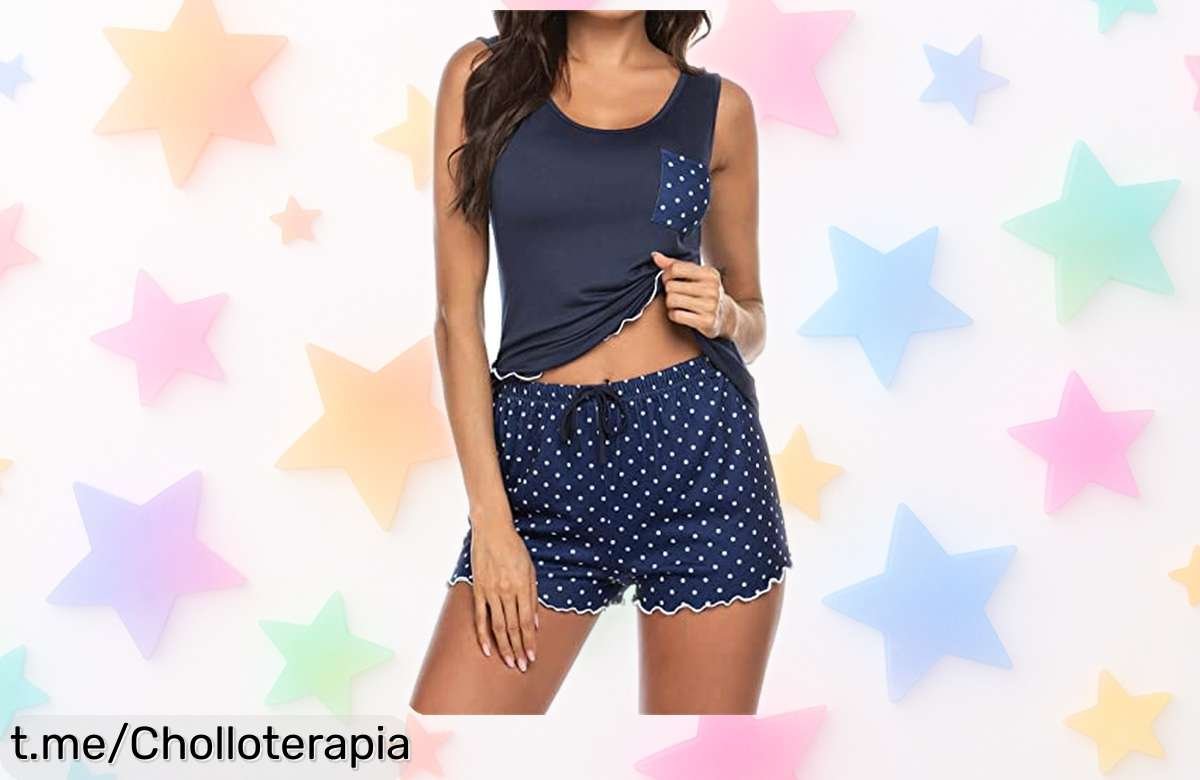 Pijama de mujer Ekouaer dos piezas con volantes y bolsillos a precio rebajado chollazo más que ideal para casa ¡date prisa que vuelan estas unidades!