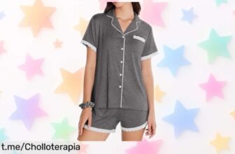 Pijama de verano corto Ekouaer con encaje: ¡súper chollazo en gris XL! Precio rebajado por tiempo limitado, perfecto para que tu descanso sea especial. No te quedes sin el tuyo, aprovecha esta oferta única y dale a tus noches un toque único.