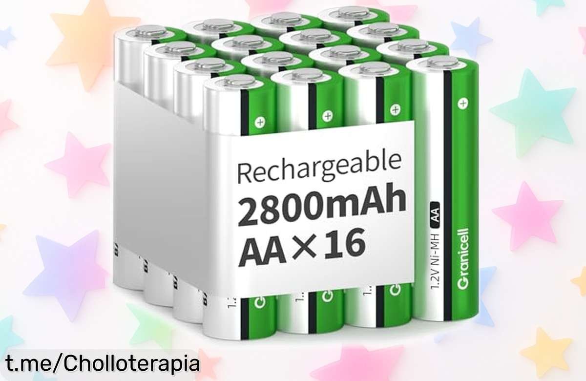Pilas recargables AA Granicell 2800 mAh con carga que aguanta un montón y hasta 1500 usos, oferta brutal en pack de 16 unidades por tiempo limitado ¡Ficha este súper chollo antes de que vuelen!
