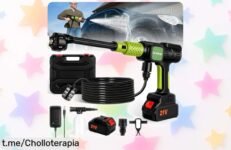 Pistola de agua a presión DeeprBetter 68Bar con batería recargable y boquilla 6 en 1, potencia imparable para limpiar rápido y fácil, precio rebajado solo por tiempo limitado ¡corre que vuelan estas unidades!