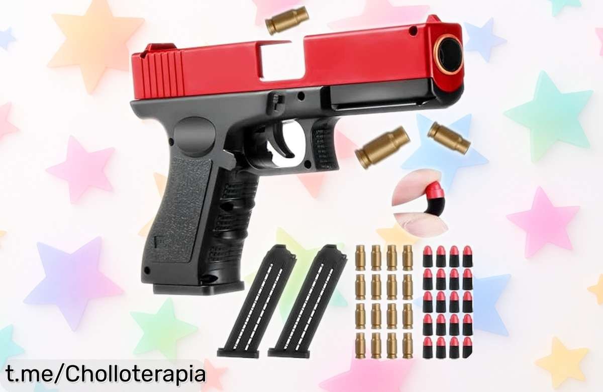 Pistola de juguete que dispara hasta 7 metros con bolas de espuma seguras y diseño realista: ¡super chollo rebajado por tiempo limitado! Disfruta al máximo antes de que se agote esta oferta imperdible.