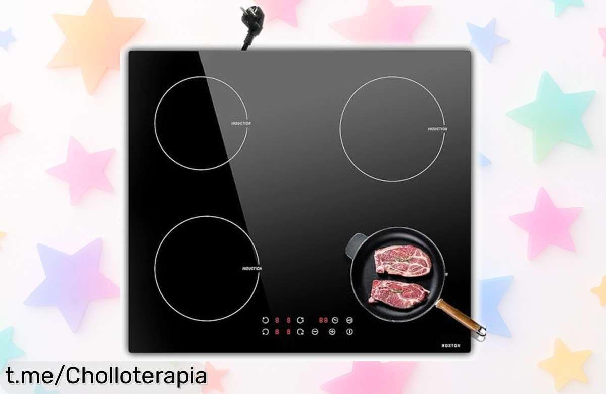 Placa de inducción 4 fuegos Noxton con potencia brutal y control táctil fácil Rebajada para ti ¡Super chollo imperdible con temporizador y seguridad para peques Corre que vuelan!