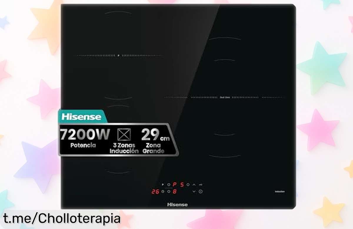 Placa de inducción Hisense HI6311BSCE con 3 fuegos y Power Boost precio rebajado super chollo para cocinar rápido y fácil aprovecha ya antes que se acabe