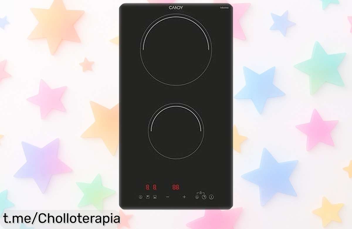Placa de inducción domino Candy 30cm con doble potencia y 9 niveles, ahora a precio rebajado para que cocines fácil y sin líos ¡Oferta limitada que se va volando, no lo pienses más y llévate este super chollo ya!