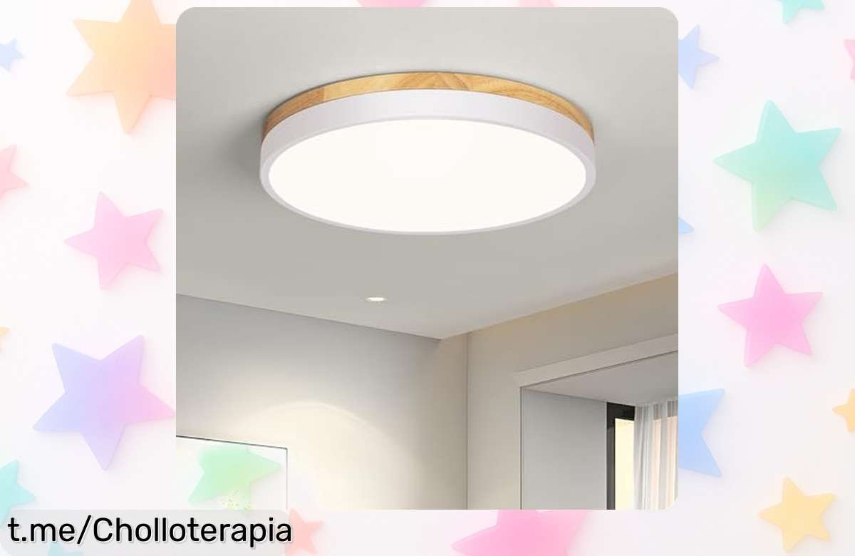 Plafón LED Vikaey madera 30cm con luz súper potente para iluminar tu espacio fácil y rápido aprovecha este chollazo con precio rebajado que vuela ¡hazlo tuyo ya antes de que se agote!