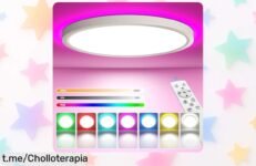 Plafón LED regulable YiLaie con mando, 7 colores y temporizador, precio rebajado para que tu salón o baño luzcan increíbles ¡date prisa que esta oferta se acaba ya!