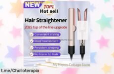 Plancha de pelo profesional 2 en 1 con secador para un acabado perfecto. Aprovecha este super chollo que dura más y dale a tu cabello la suavidad que merece. ¡Descuento brutal por tiempo limitado, no te quedes sin el tuyo!