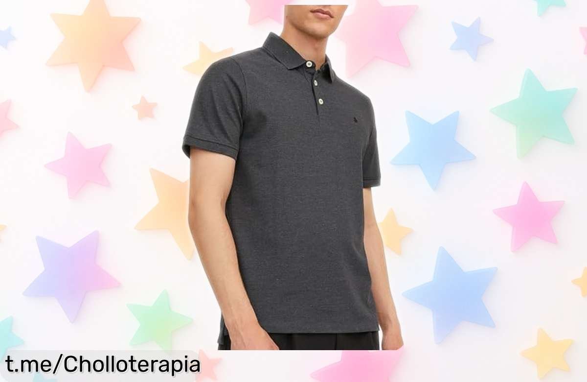 Polo Jack & Jones Jjepaulos para hombre dark grey con diseño resistente y moderno a precio rebajado chollo único que no dura mucho ¡No pierdas esta oportunidad!