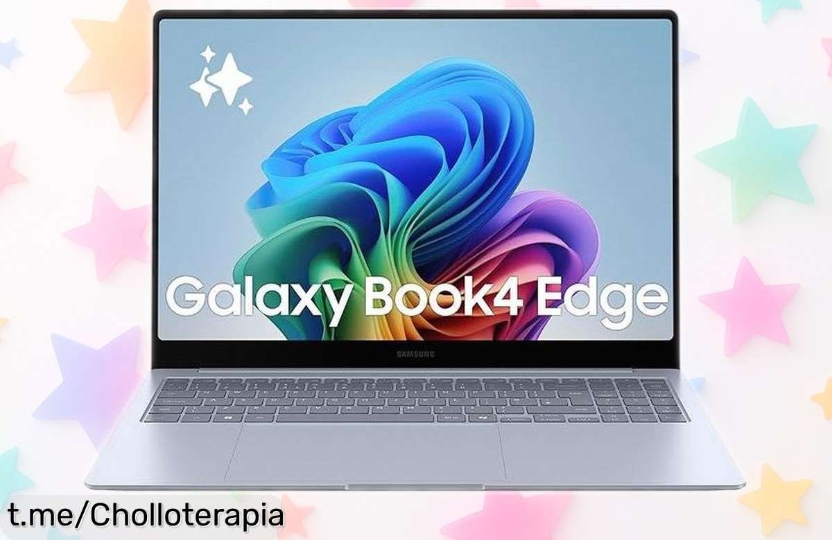 Portátil Samsung Galaxy Book4 Edge 15,6 con Qualcomm y 512 GB en azul nacional a precio loco; ¡no dejes pasar este super chollo! Poder y estilo al alcance, pero date prisa que vuelan.