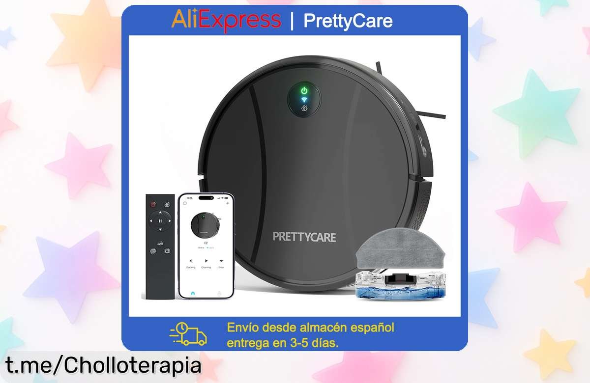 Potente robot aspirador y fregona PrettyCare C2 con succión de 4000Pa, ahora a precio rebajado ¡Limpieza sin esfuerzo que tu hogar se merece! Aprovecha antes que vuela la oferta.