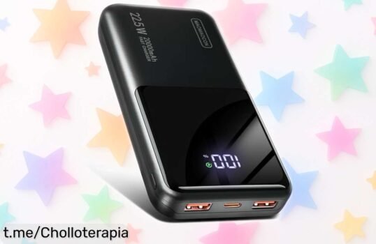 Power bank 225W 20000mAh con carga rápida que llena tu móvil al 61% en solo media hora ¡ofertón rebajado por tiempo limitado, protección inteligente y pantalla LCD para control total, no lo dejes escapar que se agotan ya!