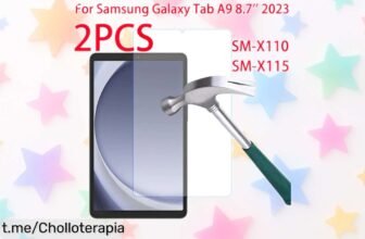 Protector de pantalla doble de vidrio templado para Samsung Galaxy Tab A9 8,7” 2023, ¡rebajado y listo para cuidar tu tablet! No te pierdas este super chollo ya mismo.