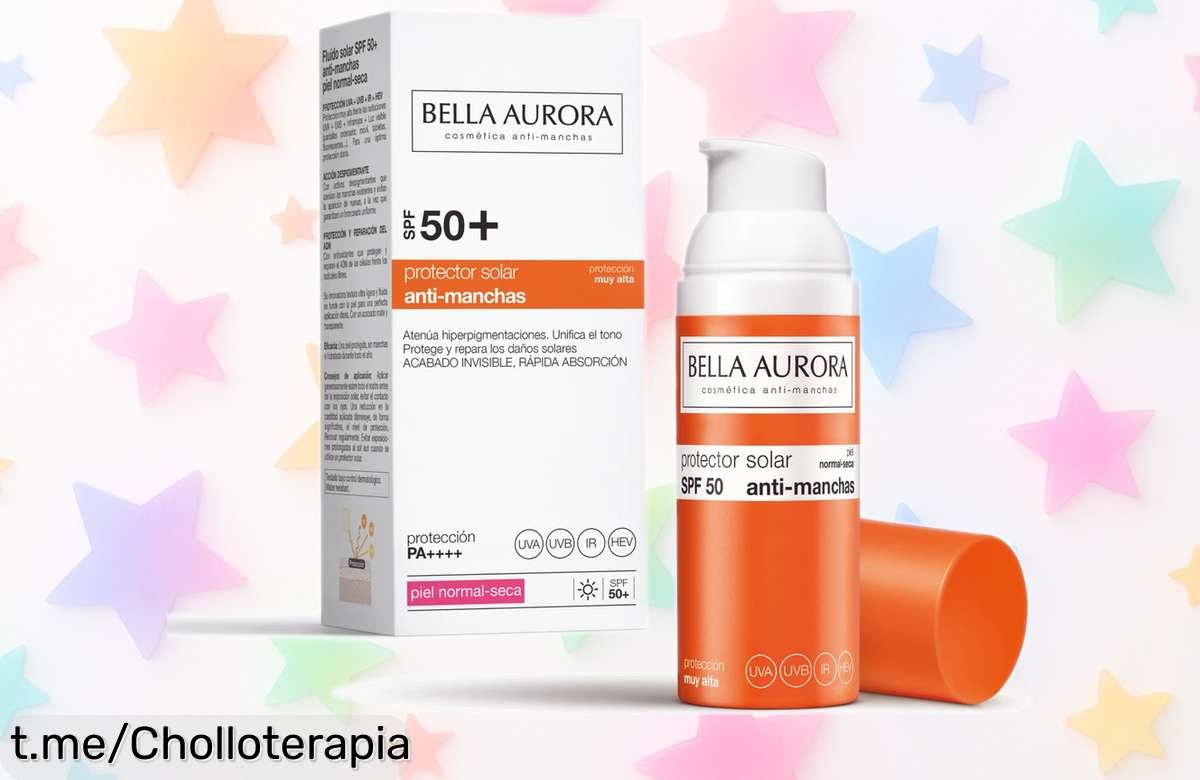 Protector solar Bella Aurora SPF 50+ con crema antimanchas a precio rebajado, cuida tu piel y luce un rostro radiante ¡No te lo pierdas!