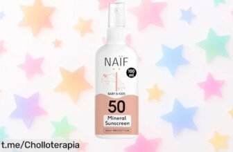 Protector solar mineral FPS 50 para bebés y niños, ¡super chollo con precio rebajado! Resistente al agua y sin grasa, esta oferta limitada se va rápido. Aprovecha ahora o te quedas fuera de este descuentazo irresistible.