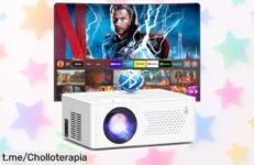 Proyector portátil Puxinat 2025 con imagen 4K y Android TV, súper rebajado para que disfrutes pelis y juegos con sonido brutal ¡oferta limitada que vuela, cómpralo ya antes de que desaparezca!