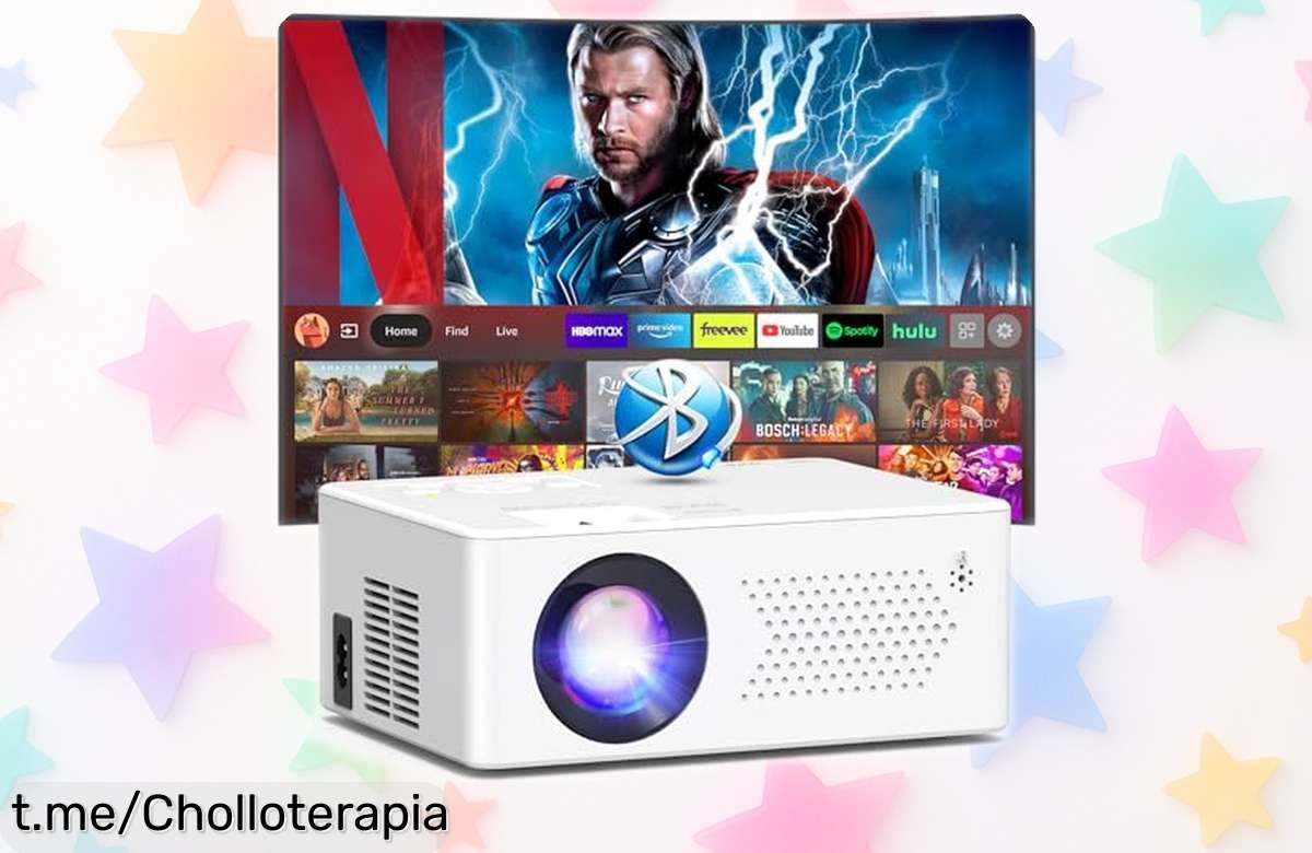 Proyector portátil Puxinat 2025 con imagen 4K y Android TV, súper rebajado para que disfrutes pelis y juegos con sonido brutal ¡oferta limitada que vuela, cómpralo ya antes de que desaparezca!