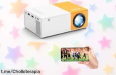 Proyector wifi portátil PVO con imagen súper nítida y audio bluetooth potente; ahora a un precio rebajado que no se ve todos los días, conecta tu móvil sin cables y transforma tus noches de pelis en una experiencia única. ¡Date prisa porque vuelan!