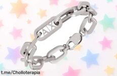 Pulsera Armani Exchange de acero inoxidable gris pizarra, diseño resistente y moderno con precio rebajado que no verás dos veces; solo quedan pocas unidades en este ofertón ¡hazla tuya ya antes de que desaparezca!