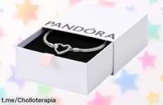 Pulsera de plata Pandora con cadena serpiente y cierre corazón, diseño único que destaca en cualquier ocasión; súper resistente y ahora a precio rebajado ¡date prisa porque esta oferta espectacular no durará mucho!