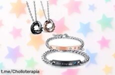 Pulseras de acero inoxidable Flongo para parejas a precio rebajado, un regalo lleno de amor y estilo que se agota rápido. ¡No dejes escapar esta oportunidad única!
