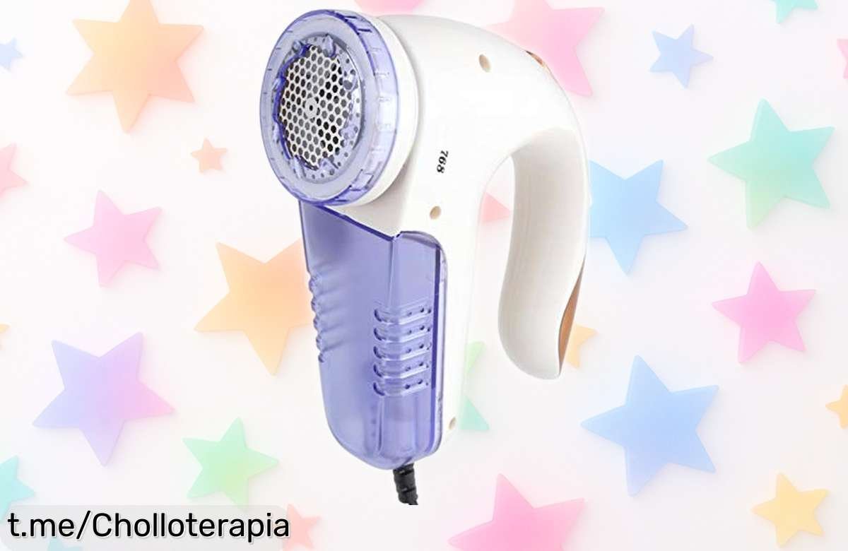 Quitapelusas eléctrico con cepillo y contenedor desmontable ideal para peques, precio rebajado ya y unidades limitadas no dejes que se escape este súper chollazo fácil y seguro para tu ropa.