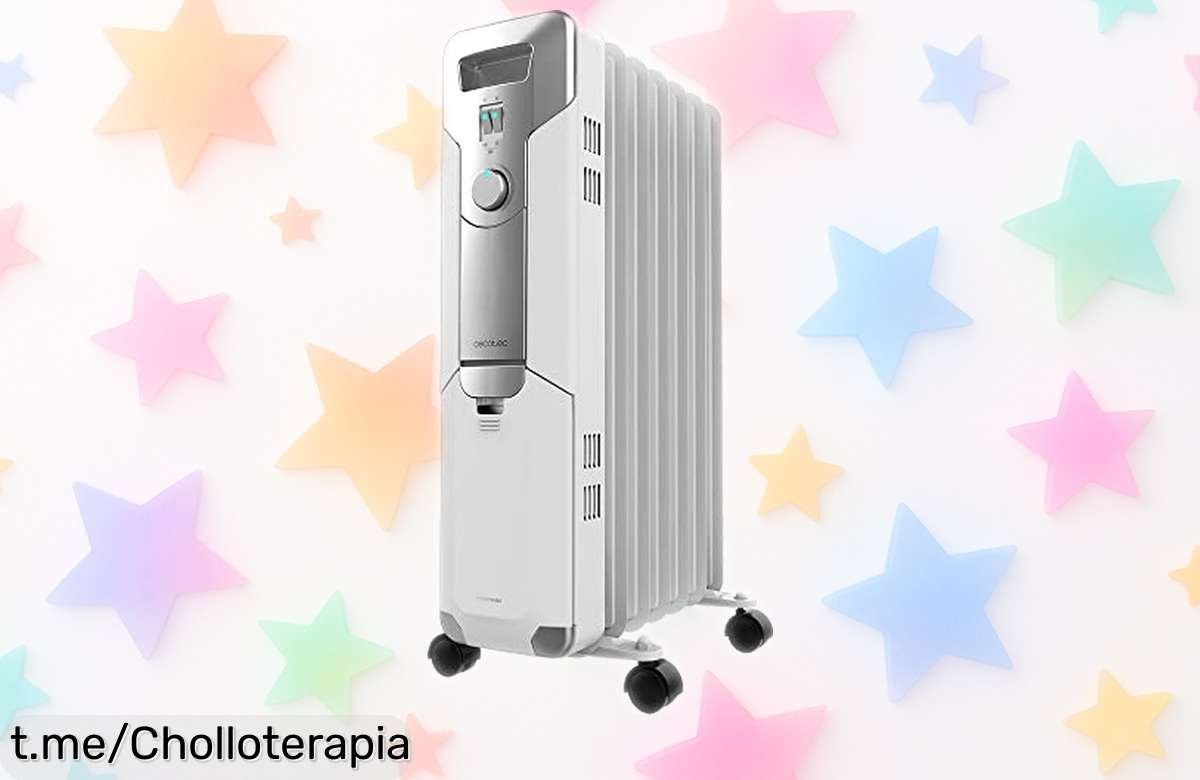 Radiador eléctrico de aceite Cecotec ReadyWarm 7000 con 7 módulos y potencia de 1500W, calienta rápido espacios hasta 15 m²; precio rebajado que no dura para siempre, aprovecha esta oferta brutal antes que salga volando.