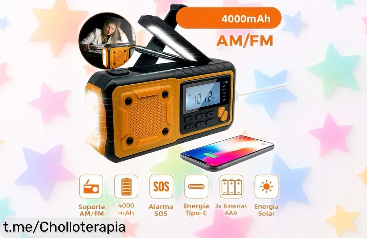 Radio de emergencia portátil con energía solar y crank, impresionante super chollo que no puedes dejar pasar, oferta limitada con pocas unidades disponibles; ¡compra ya antes de que suba el precio y mantén siempre la comunicación a tu alcance!