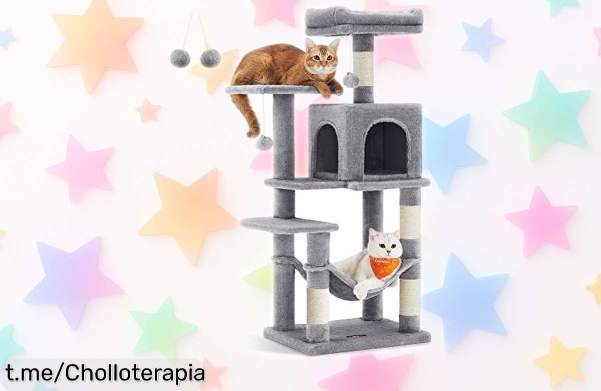 Rascador para gatos Feandrea con torre multiespacio y juguetes incluidos a precio rebajado, diversión asegurada para tu felino ¡Corre que vuela este super chollo limitado!