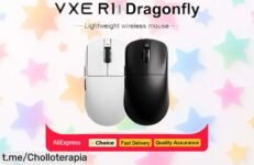 Ratón gaming inalámbrico ATK VXE R1 Pro MAX con sensor pro PAW3395 súper ligero ideal para jugar horas sin cansancio, diseño ergonómico único y recargable; precio rebajado por tiempo limitado ¡corre antes que lo agoten!