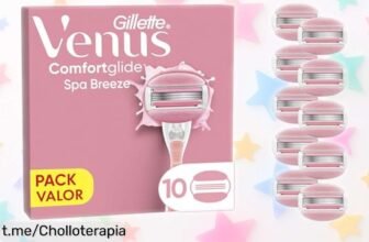 Recambios Gillette Venus Comfortglide Spa Breeze: 10 cuchillas ultra afiladas a precio rebajado, cuida tu piel y date el capricho que mereces antes de que se agoten.