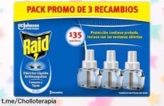 Recambios Raid eléctrico líquido de 135 noches para eliminar mosquitos y tigres ¡aprovéchate del precio rebajado irresistible y olvídate de los insectos molestos! Esta es tu oportunidad, no te quedes sin ellos.