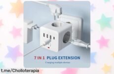 Regleta de alimentación 7 en 1 con USB tipo C y protección total, precio rebajado que vuela ¡Este ofertón no espera, hazte ya con la tuya antes que desaparezca!