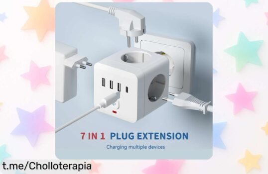 Regleta de alimentación 7 en 1 con USB tipo C y protección total, precio rebajado que vuela ¡Este ofertón no espera, hazte ya con la tuya antes que desaparezca!