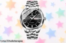 Reloj analógico OIDEA para pareja con diseño moderno y correa extraíble a precio rebajado, regalo ideal para brillar en esas ocasiones especiales ¡Atrévete a lucirlo ya!