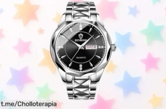 Reloj analógico OIDEA para pareja con diseño moderno y correa extraíble a precio rebajado, regalo ideal para brillar en esas ocasiones especiales ¡Atrévete a lucirlo ya!