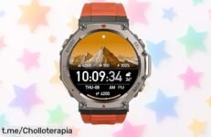 Reloj inteligente deportivo Sekoda rojo estilo militar con GPS y llamadas Bluetooth, batería para 10 días y precio rebajado que no verás otra vez ¡Date prisa que vuelan!