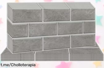 Renueva tu cocina y baño con los azulejos adhesivos Hode, pack de 12 piezas en gris. ¡Super chollo para transformar tus espacios sin complicaciones!