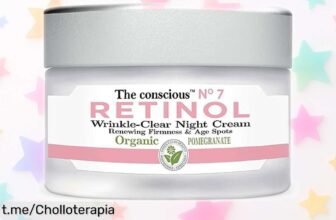 Revitaliza tu piel con la crema de noche Retinol Wrinkleclear, ahora a precio rebajado ¡Resultados rápidos para una piel radiante! Aprovecha este super chollo y despierta cada día luciendo espectacular. No te lo puedes perder, compra ya antes de que se agote.