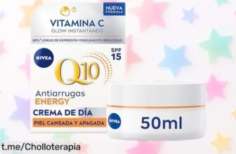 Revitaliza tu rostro con la crema de día NIVEA Q10 Antiarrugas y vitamina C, ahora a un precio increíble; líneas de expresión reducidas y luminosidad inmediata para lucir radiante. ¡Super chollo por tiempo limitado, no te quedes sin ella!