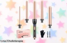 Rizador 5 en 1 BESTOPE para ondas y rizos: ¡calentamiento rápido y un look perfecto sin frizz a precio rebajado! Aprovecha este super chollo, solo quedan pocas unidades, no dejes escapar la oportunidad de brillar.