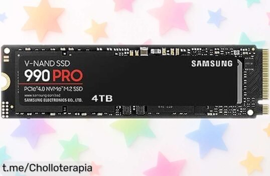 SSD interno Samsung 990 PRO 4TB con velocidad brutal de 7450MB-s y precio rebajado que no verás dos veces ideal para gaming y edición 4K ¡Corre que vuelan las unidades, aprovecha este super chollo ya!