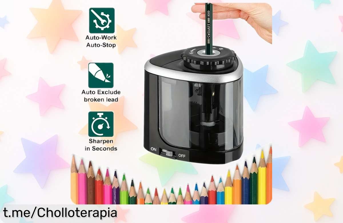 Sacapuntas eléctrico automático para lápices de 68mm, oferta increíble con precio rebajado que no se repetirá: ¡haz tu vida más fácil en un clic y llévatelo antes de que se agote!