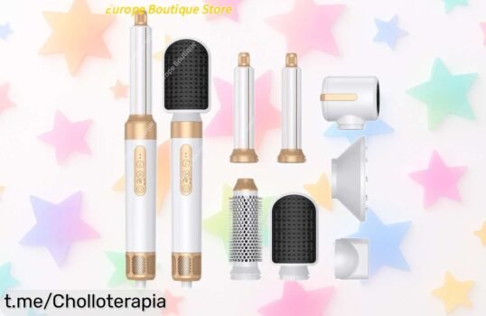Secador de pelo 7 en 1 con cepillo sin escobillas y rizador automático, ¡ofertón que cuida tu melena! Aprovecha el cupón ahora antes de que se agote, porque tu pelo se lo merece.