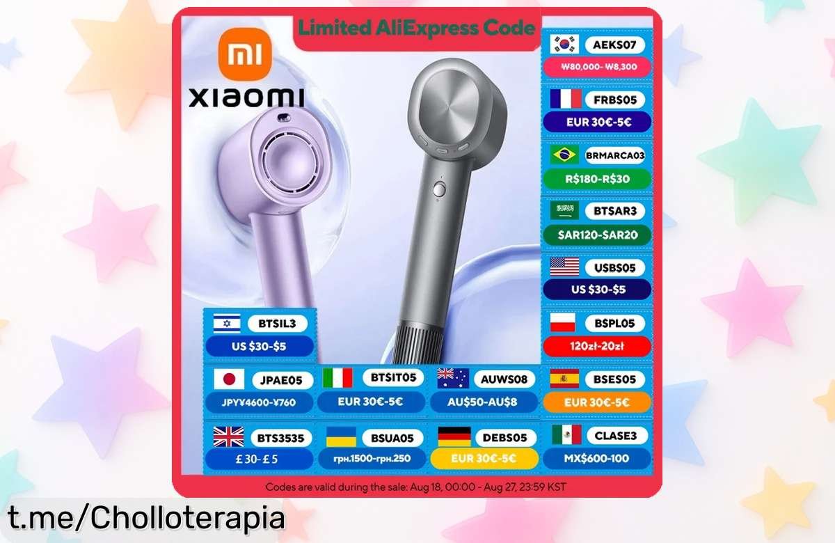 Secador de pelo Xiaomi Mijia H701 ultra rápido con viento potente y ionizador, ahora rebajado a un precio muy bajo por tiempo limitado ¡No dejes que se escape este ofertón para cuidar tu melena como nunca!