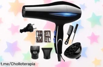 Secador de pelo profesional potente 2200W con aire iónico: ¡ofertón rebajado para lucir espectacular ya mismo! No te lo pierdas, el tiempo corre.