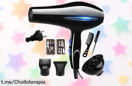 Secador de pelo profesional potente 2200W con aire iónico: ¡ofertón rebajado para lucir espectacular ya mismo! No te lo pierdas, el tiempo corre.