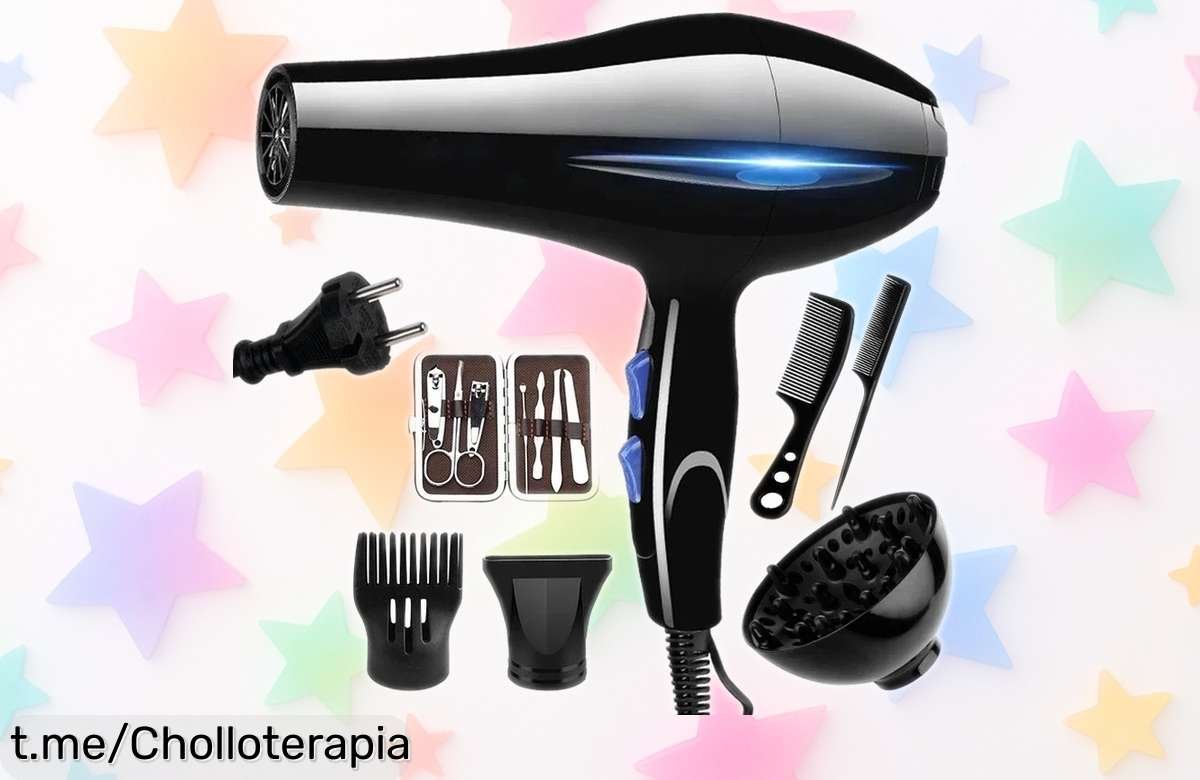 Secador de pelo profesional potente 2200W con aire iónico: ¡ofertón rebajado para lucir espectacular ya mismo! No te lo pierdas, el tiempo corre.